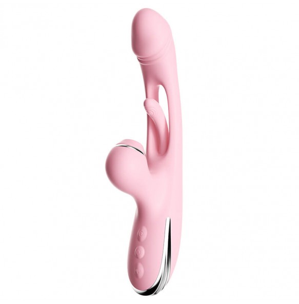 MizzZee - Red Heart Suction Slap Vibrator (Chargeable - Pink)